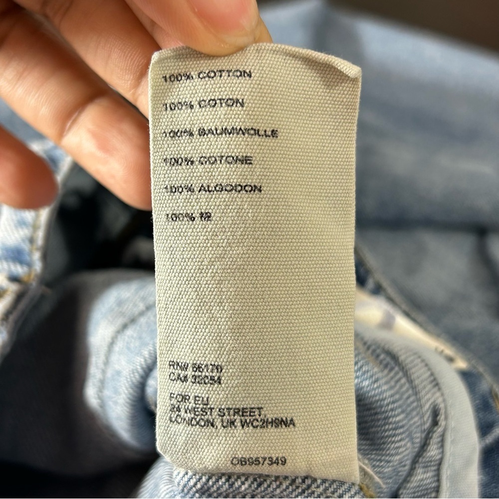 We The Free Elisa Denim Jean Pencil Skirt Back Slit Blue Size 0 - Picture 6 of 8